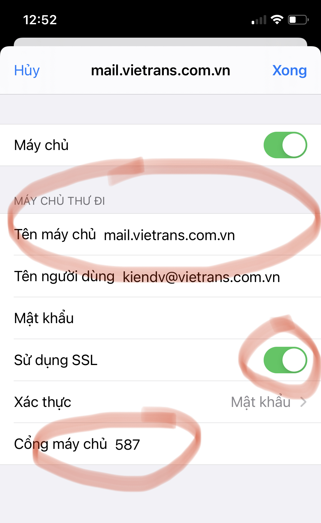 Hướng dẫn thay đổi Máy chủ Mail trên điện thoại iPhone 1 IMG 9139