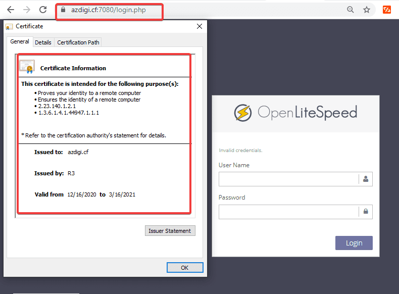 Cài đặt SSL cho Webadmin Console OpenLiteSpeed
