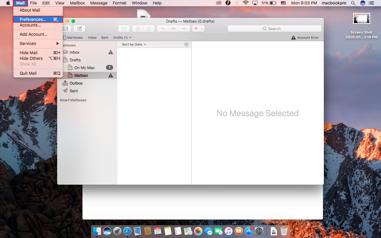 xoa tai khoan mail tren macbook