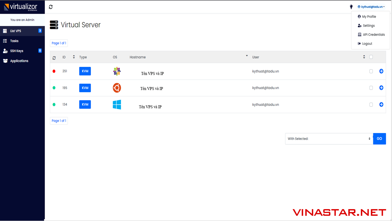 HƯỚNG DẪN SỬ DỤNG VIRTUALIZOR CƠ BẢN 1 HƯỚNG DẪN SỬ DỤNG VIRTUALIZOR CƠ BẢN